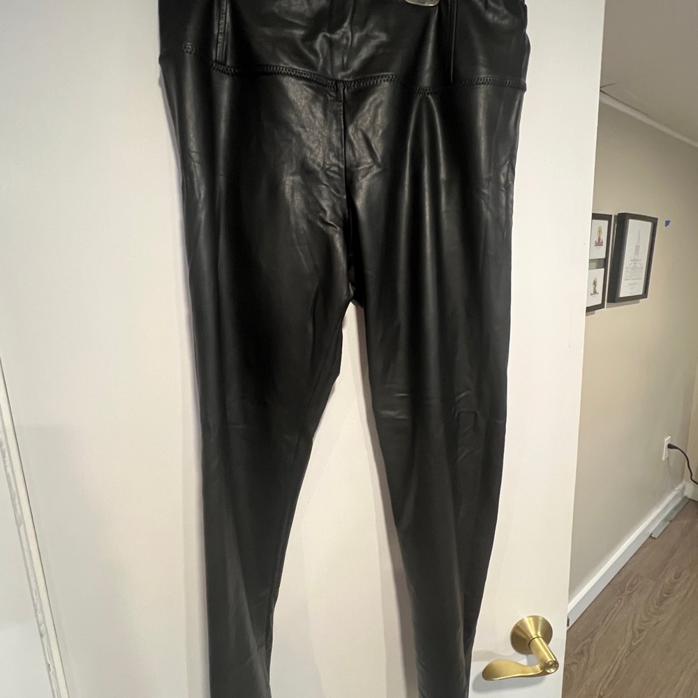 7 for all mankind Black Faux Leather Pants